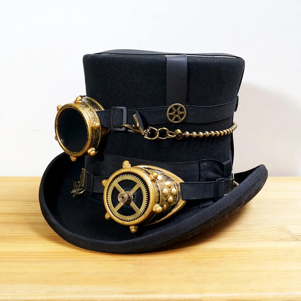 SteampunkHatSteamPunkGearfedorasHatMillinerySteampunkGogglesDIYHandmadeCap